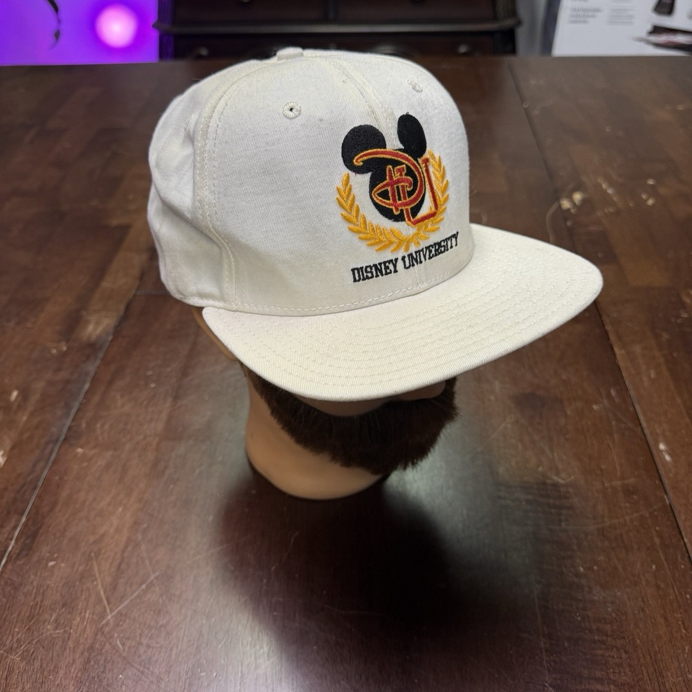Disney University Vintage 90s Trucker New Era Baseball Cap White Snapback‎